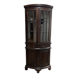 Late 20th Century Teak Curved Corner Display Cabinet