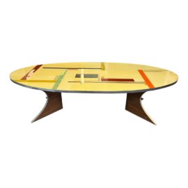 Alex Garcia Custom Design Modern Oval Table. Original Price: $3,000