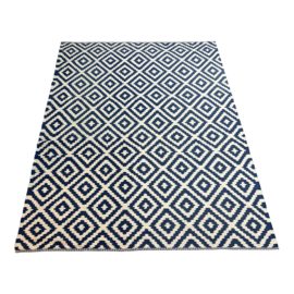 8ft X 10ft Dash & Albert Woven Clover Blue Cotton Rug. Original Price: $920