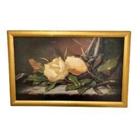 Late 20th Century the Bombay Company Magnolias Framed Print