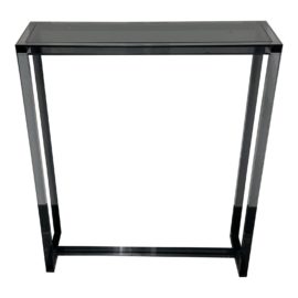 Interlude Ava Hollywood Smoked Acrylic + Glass Console Table. Original Price: $2,638