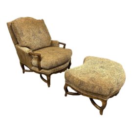 Burton James Lords Chair + Ottoman. Original Price: $6,160