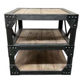 Rustic Style Industrial Three Shelf Side Table. Original Price: $1,800