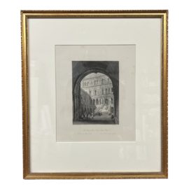 Vintage "The Giants Stairs, Ducal Palace Venice" Framed Engraving