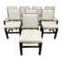 Custom Design Ivory Leather + Brass Nailhead Dining Chairs - Set of Eight. Original Price: $7,800