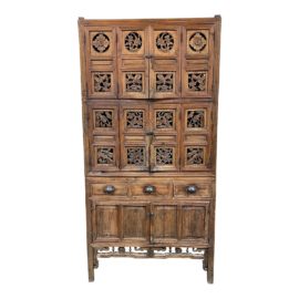 Early 20th Century Antique Chinese Two Piece Kitchen Cabinet