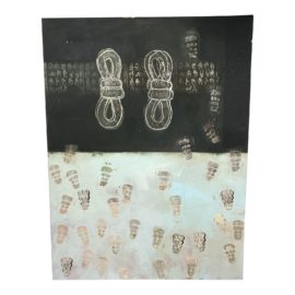 1998 Meg Lucas "Listen" Original Mixed Media Painting. Original Price: $8,513