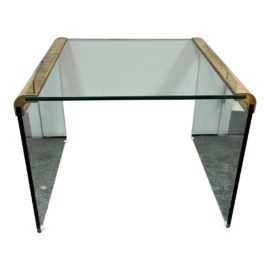 1980's Leon Rosen Pace Collection Brass Side Table