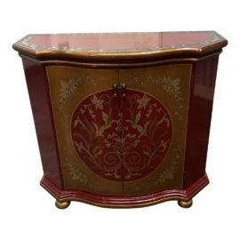 Traditional European Handpainted Red Sideboard
