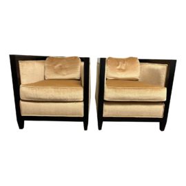 Oly Studio Michael Chair in Cinnamon Mohair – a Pair. Original Price: $6,920
