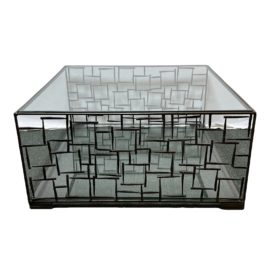 Contemporary Metal + Glass Coffee Table