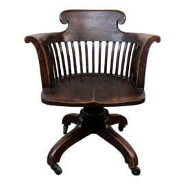 Antique Accountant's Oak Swivel Chair