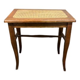Vintage Wood + Caned Stool