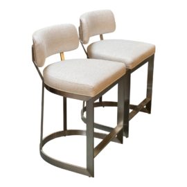 NEW Palecek Conrad Counter Stools, a Pair. Original Price: $7,974