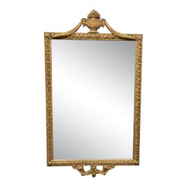 Vintage Gold Framed Swag Crown Wall Mirror