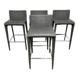 Bonaldo Bartoli Design Filly Up Too Counter Leather Stools, Set of Four. Original Price: $2,800