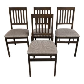 Stakmore Folding Wood Chairs, Set of Four. Original Price: $500
