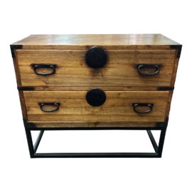 Vintage Japanese 2 Drawer Tansu + Stand