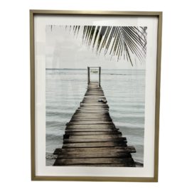 Minted "Pier + Palm" Framed Art. Original Price: $156