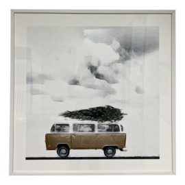 Minted Maja Cunningham "Christmas in Jupiter" Framed Art. Original Price: $308