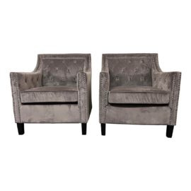 JGW Furniture Tufted Armchairs, a Pair