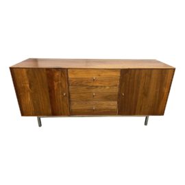 Room & Board Hudson Walnut + Stainless Steel Sideboard. Original Price: $3,300