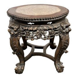 19th Century Antique Chinese Rosewood Plant Stand Side Table