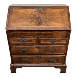 Antique English c.1680 Queen Anne Burled Wood Secretary