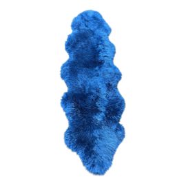 Pure Wool Royal Blue Sheepskin Rug - 2′4″ × 6′3″