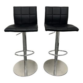 Modern Style Adjustable Leatherette Barstools, a Pair. Original Price: $780