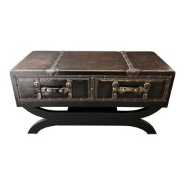 Uma Deco Wood + Leather Coffee Table. Original Price: $289