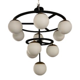 George Kovacs Alluria Collection 10 Light Chandelier + Etched Opal Glass Shades. Original Price: $1,224