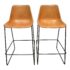 Jayson Home Fernando Leather Barstools, a Pair. Original Price: $1,626