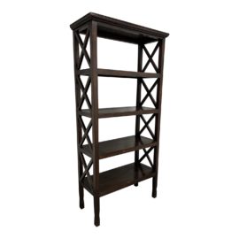Rustic Style Teak Dark Stained Bookcase