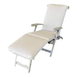 Outdoor Steamship Teak Lounger + Pad