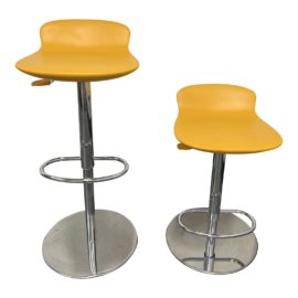Room & Board Leo Yellow Adjustable Stools, a Pair. Original Price: $798