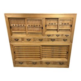 Japanese Cedar Mizuya Two Piece Tansu