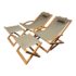 Royal Botanic Outdoor Beacher Foldable Teak Chairs+ Ottomans, a Pair. Original Price: $2,450
