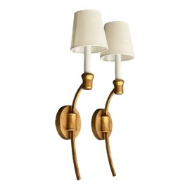 Chapman & Myers Westerly Tall Antique Gilt Traditional Sconces, a Pair. Original Price: $320
