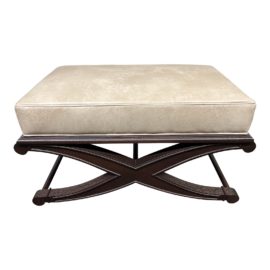 Taylor King Custom Leather Baxley Ottoman
