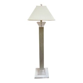 Bauer Lamp Company Vintage Stacked Lucite Floor Lamp