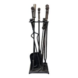 19th Centuries Howes Boston Cast Iron Fireplace Tool Set