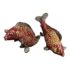 Asian Influenced Glazed Ceramic Koi Fish, a Pair