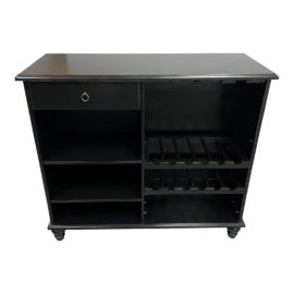Contemporary Black Wine Bar Storage