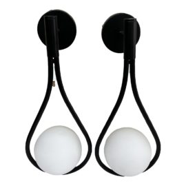 Livi Nordic Modern Black Sconces, a Pair. Original Price: $290