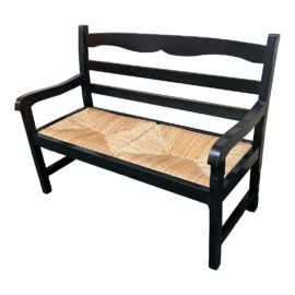 Sunrise Home Farm House Rush Seat Bench