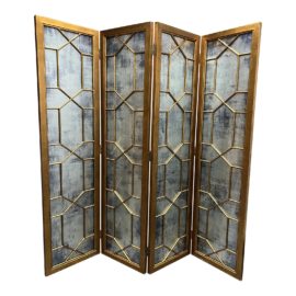 Vintage Metallic Four Panel Divider. Original Price: $2,000
