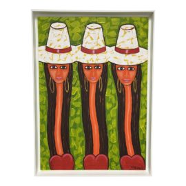 P. Mimbela Peruvian Custom Framed Original Artwork