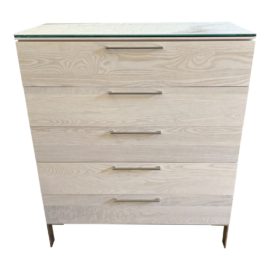 Room & Board Five-Drawer Kenwood Dresser + Custom Slab of Marbled White Ceramic. Original Price: $2,400
