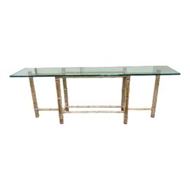 McGuire Bamboo Wrapped + Glass Top Console